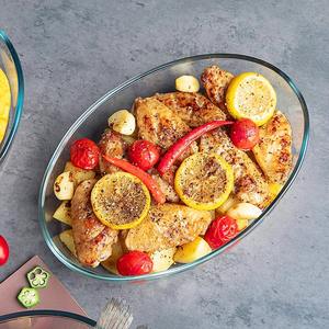 Plat <span class=keywords><strong>de</strong></span> <span class=keywords><strong>cuisson</strong></span> ovale en verre trempé sans plomb <span class=keywords><strong>de</strong></span> qualité alimentaire 3.0L pour cuisine, réfrigérateur et <span class=keywords><strong>four</strong></span>, ensemble d'ustensiles <span class=keywords><strong>de</strong></span> <span class=keywords><strong>cuisson</strong></span> en verre - Product Image 5