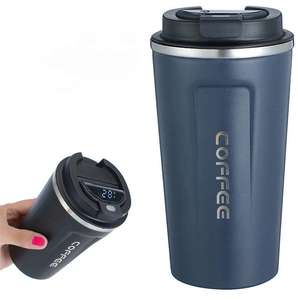 Gobelet en acier inoxydable 380ml Smart Touch Tasse à café thermique à double paroi isolée sous vide avec couvercle d'affichage étanche pour les fêtes - Product Image 2