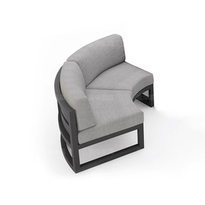 Conjunto de Sofás Modernos de Estilo Nórdico para Exteriores, Marco de Aluminio con Recubrimiento en Polvo en Forma de Arco, Impermeable, Resistente al Sol y Ecológico para Jardín de Hotel o Villa - Product Image 3