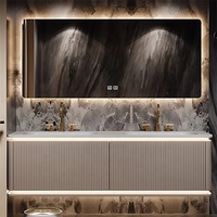 Ensemble de meuble de salle de bain en bois massif Meuble-vasque modulaire sur mesure avec bassin en céramique Tiroir en MDF Rangement