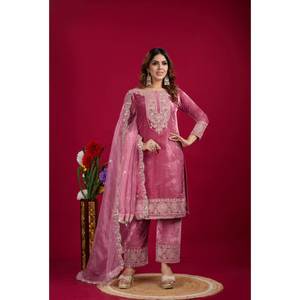 Conjuntos de Salwar Kameez de Alta Calidad Listos para Usar, Estilo Étnico, para Mujer, Tradicionales de la India y Pakistán, de Terciopelo Pesado, para Bodas y Fiestas - Product Image 2