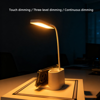Lampe de bureau LED rechargeable avec porte-stylo, veilleuse pour dortoir et chambre, lampe de lecture pour bureau et étude