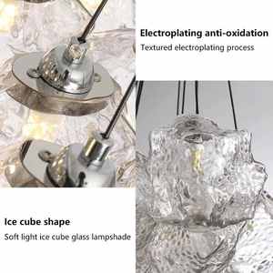 Design personnalisé lustre créatif moderne verre de glace pour salon chambre hôtel - Product Image 6
