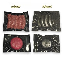 Sacs sous vide gaufrés en nylon PE noir de qualité alimentaire, thermoscellables, sur mesure, pour l'emballage de fruits de mer congelés, viande et poisson