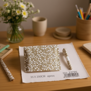 Nastro di Lino Ilan 35 X 200Cm con Motivo a Foglie Decorativo - Product Image 3