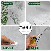 Panneaux décoratifs en acrylique translucide à texture de lampe en soie effet nuage craquelé, avec design ignifuge de style chinois