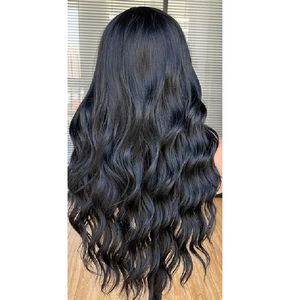 Perruque synthétique longue et ondulée haute densité, noire naturelle, pour femmes, 100 % cheveux humains, fournisseur vietnamien en gros - Product Image 3