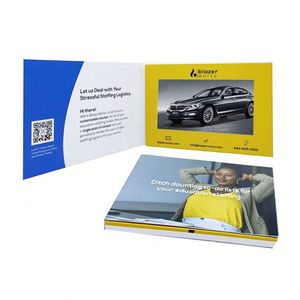 Brochure vidéo en papier de haute qualité de 7 pouces, cartes de vœux, cadeau d'affaires, pochette, dépliant promotionnel premium - Product Image 1