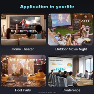 Ruiying R1 <span class=keywords><strong>Full</strong></span> <span class=keywords><strong>HD</strong></span> 1080P ultrafino portátil Mini LCD Home Smart Android 13,0 proyector igual <span class=keywords><strong>que</strong></span> el proyector HY320 de gran venta - Product Image 4