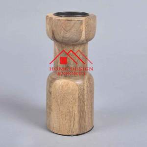 2025 recién llegado, soporte de pilar de vela de madera de Acacia rústico Vintage, soportes de vela decorativos de madera, soporte para centros de mesa, decoración - Product Image 3