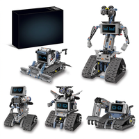 K96170 Set de Construcción de Robot Interestelar 5 en 1, Bloques Pequeños 1:32, Pantalla LED con Expresiones Cambiantes, Juguete Programable con Caja