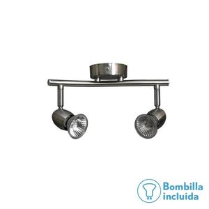 Barra luminosa sonora nichelata 2xGU10, lampadina inclusa, 15x26 cm - Illuminazione decorativa e funzionale per casa o ufficio. - Product Image 1