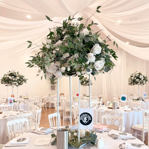 Boule de fleurs artificielles en soie HK-FB091 pour mariage, centre de table, décoration de table pour événements, boule de fleurs pour mariage - Product Image 6