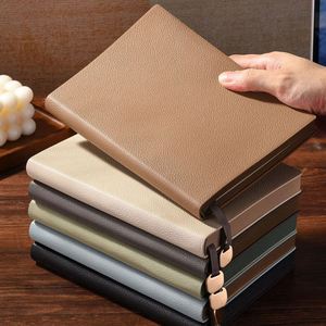 Carnet de notes professionnel personnalisé A5 B5 de haute qualité en cuir PU, 100 feuilles, couverture souple, texture litchi, papeterie de bureau et scolaire - Product Image 3