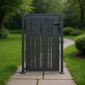 Cancello da Giardino in Acciaio Design Bambù 39.4x59.1 Antracite Verniciato a Polvere Rettangolare Recinzione Traliccio e Cancelli - Product Image 2
