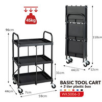 Chariot à outils léger et mobile en fer pour garage, économique