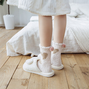 Fashion <strong>Winter</strong> <strong>Socks</strong> Hearts Balls Women Warm Wool Fuzzy Soft Comfortable Women <strong>Winter</strong> <strong>Socks</strong> Custom Logo <strong>Socks</strong> - Product Image 6