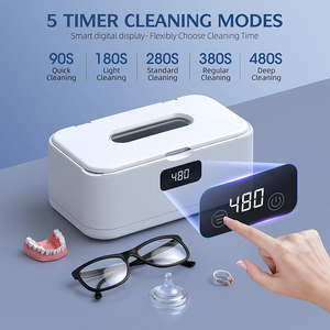 Nouvelle machine de nettoyage à ultrasons pour bijoux, électrique, 50 kHz, 5 modes, nettoyage en profondeur, avec minuterie numérique - Product Image 2
