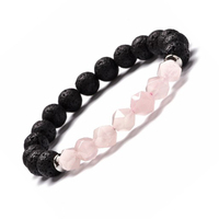 Bracelet en perles de pierre naturelle, pour aromathérapie, l'anxiété, diffuseur d'huile essentielle, série MB18151, 8mm, pour hommes et femmes