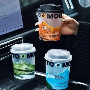 Custom logo Straight Tube PP <b>Cups</b> 16oz 24oz Cafe, Office, Event & Catering Services Beverage PP <b>Plastic</b> <b>Cups</b> with Lid - Product Image 1