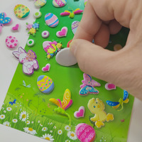 Autocollants en mousse 3D personnalisés, dessins animés, autocollants en mousse à bulles, autocollants en époxy, décorations d'œufs de Pâques pour téléphone