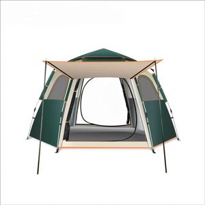 Carpa Hexagonal Automática Plegable Portátil de Una Sola Capa Oxford Impermeable para 4 Estaciones, Protección Solar Gruesa, Familiar, para 1 o 2 Personas - Product Image 1