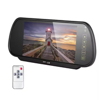 Monitor de espejo retrovisor de 7 pulgadas de alta calidad, pantalla Lcd para coche, entrada de vídeo de dos canales para camiones y automóviles