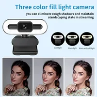 Portable 1080P 2K 4K Webcam PC Portable Auto Focus Webcam Live Streaming Flexible avec Microphone Diffusion en direct avec lumière