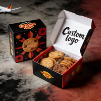 Boîte d'expédition de luxe recyclable avec gaufrage et pelliculage mat, design personnalisé, pour assortiment de brownies et biscuits