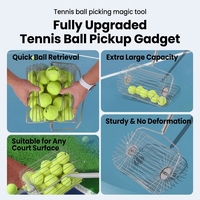 Recogedor de Pelotas de Tenis y Pádel Portátil Nuoqi, Retráctil, de Acero Inoxidable, Multifuncional, de Gran Capacidad, 110 cm, para Pickleball