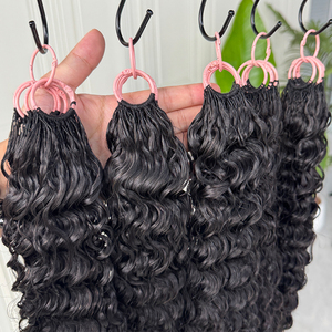 Cabello humano rizado birmano negro natural, textura suave y rizada para trenzas de ganchillo estilo bohemio. - Product Image 6