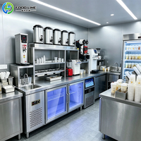 Leveranciers van bubble tea werkbanken, boba tea shops in Europa, melkthee werkstations met spoelbak