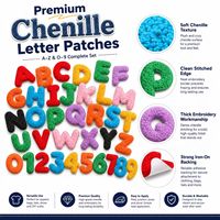 Parches Bordados de Letras y Números del Alfabeto de la A a la Z y del 0 al 9, de Chenilla Suave, Multicolores, Termoadhesivos y para Coser