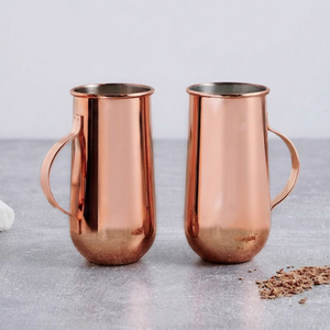 <b>Large</b> Copper <b>Mugs</b> With Handle Double Wall Minimalist Design For Dining - Product Image 1