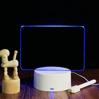 Base de luz nocturna de 16 colores, tablero de escritura borrable, luz nocturna creativa DIY RGB LED, Mensaje, tablero de escritura acrílico, luz con bolígrafo
