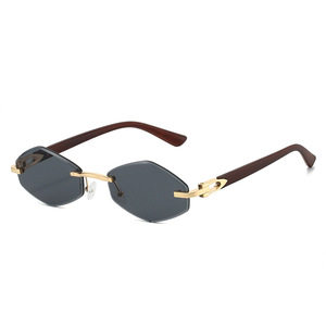 Gafas de Sol Poligonales Sin Montura, Degradado Marrón, UV400, Unisex, para Conducir, a la Moda - Product Image 4
