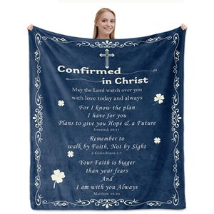 Minimalist Lettering Blessing Flannel Blanket <b>Throw</b> Blanket Nap Blanket Breathable Skin Friendly <b>for</b> <b>Bed</b> Sofa Couch Custom Print - Product Image 5