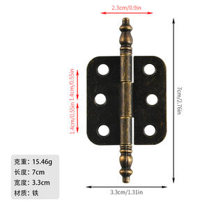 Charnière pivotante en fer pour mobilier industriel avec 6 trous, durable et facile à installer, angle d'ouverture de 180°, boîte cadeau incluse - Product Image 3