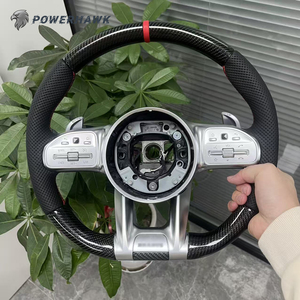 พวงมาลัยหุ้มหนังทำจากคาร์บอนไฟเบอร์สำหรับ Mercedes Benz, W204 W205 W206 W213 W222 W223 W463 GLC <span class=keywords><strong>BRABUS</strong></span> AMG - Product Image 1