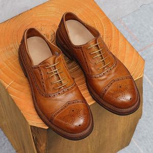 Zapatos Formales de Negocios para Hombre Marpi con Suela de Cuero Cosida Goodyear, Punta Redonda, Casuales, Modernos, Impermeables, Transpirables, Antideslizantes, con Diseño de Parches - Product Image 5