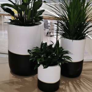 Maceta Circular de Fibra de Vidrio, Moderna y Minimalista, para Interiores, Centros Comerciales, Decoración con Plantas Verdes - Product Image 2