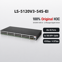 H3C S5120V3-54S-EI Switch Gestionado L3 de 48 Puertos Gigabit, 6 Uplinks SFP+ de 10G, Capacidad de 672 Gbps, Apilamiento VXLAN IRF, 1U