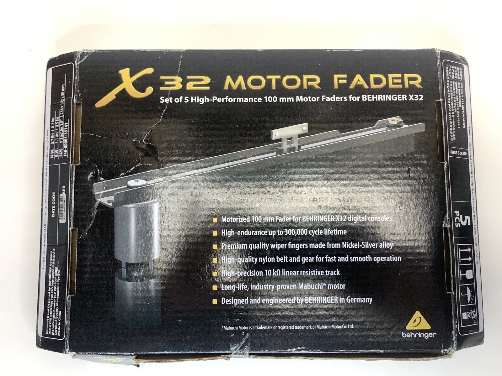 5PZ Nuovo Ricambio FADER Adatto per MOTORE BEHRINGER X32 4+4 Piedi 8