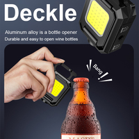 Lampe de poche multifonctionnelle 800 mAh Mini COB à LED, rechargeable, puissante, petite, pour le travail, le camping, porte-clés