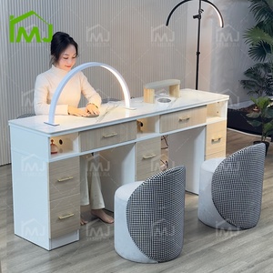 Mobilier de <span class=keywords><strong>salon</strong></span> Table de manucure pour le soin des ongles Bureau de luxe léger Table de manucure en marbre pour les ongles - Product Image 2