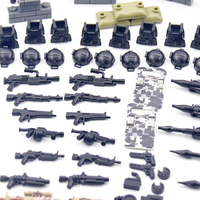 Boîte de rangement en plastique pour armes, ensemble militaire, pièces de fusils, accessoires de soldats, blocs de construction, kits de briques, jouets pour garçons et enfants