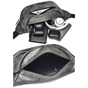 Petit décontracté garçon téléphone portable en cuir PU <span class=keywords><strong>Sport</strong></span> côté poitrine fronde bandoulière bagages voyage épaule Messenger sac pour hommes femmes - Product Image 3