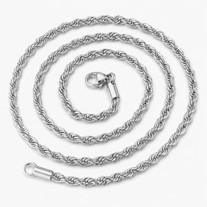 Cadena de Cuerda Trenzada al por Mayor, 2mm 3mm 5mm 6mm 8mm 10mm, Chapada en Oro, Acero Inoxidable, Joyería de Collar Estilo Hip Hop - Product Image 3