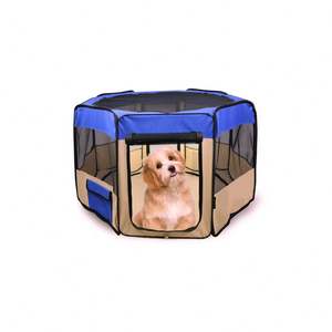 Tente pour chien pliable en tissu Oxford pour l'intérieur et l'extérieur, clôture respirante en maille douce pour animaux de compagnie, parc octogonal portable et lavable pour animaux de compagnie - Product Image 1