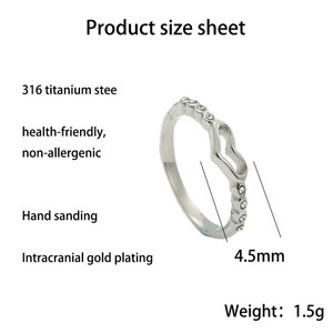 Heart Shape <b>Titanium</b> Steel <b>Ring</b> Silver Women's Fashion Jewelry Retro Pave Setting Gift 24098 - Product Image 4